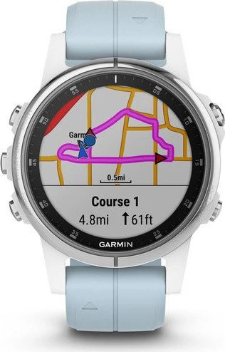 Garmin Fenix 5S Plus weiß/blau
