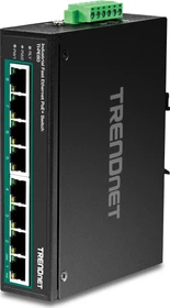 TRENDnet TI Hardened Industrial Railmount Switch, 8x RJ-45, 200W PoE+ (TI-PE80)