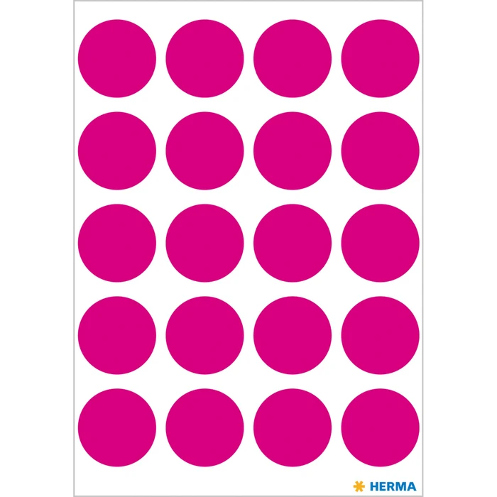 Herma Markierungspunkte 19mm pink, 50 Blatt