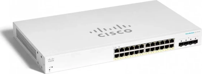 Cisco Business 220 Rackmount Gigabit Smart Switch, 24x RJ-45, 4x SFP+, 195W PoE+