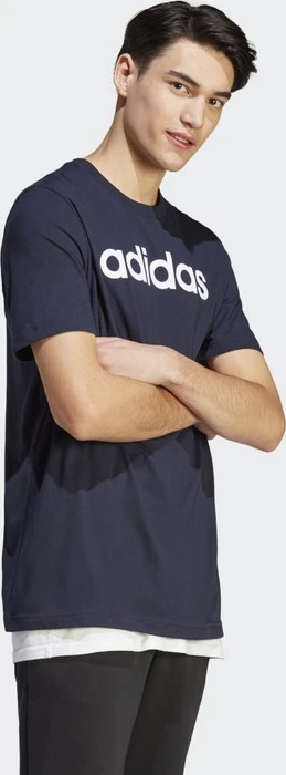 adidas Essentials Single Jersey Linear Embroidered Logo T-Shirt kurzarm legend ink/white (Herren)