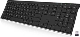 Arteck 2.4G Wireless Keyboard Stainless Steel Ultra Slim Full Size, EN (HW192)