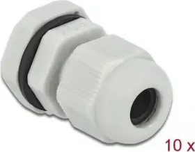 DeLOCK Kabelverschraubung PG7, grau, 10 Stück