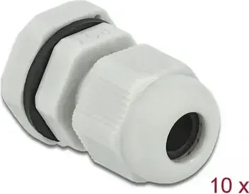DeLOCK Kabelverschraubung PG7, grau, 10 Stück