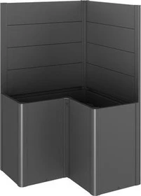 Biohort Sichtschutz L-Form 201x201x91cm für Hochbeet dunkelgrau-metallic, 2 Stück