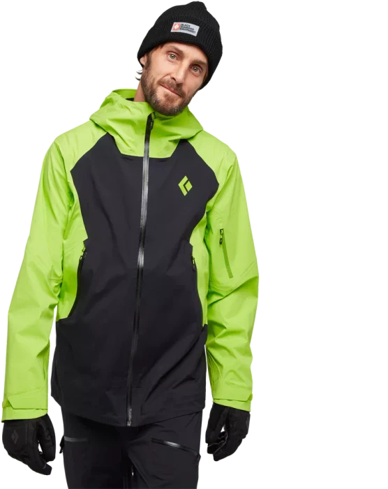 Black Diamond Recon LT Stretch Shell Skijacke black/lime green (Herren)