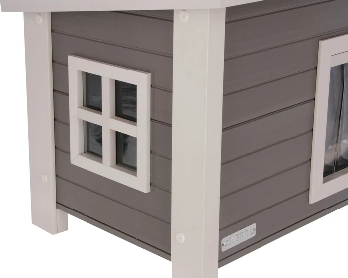 Kerbl ECO-Katzenhaus Eli, grau/weiß