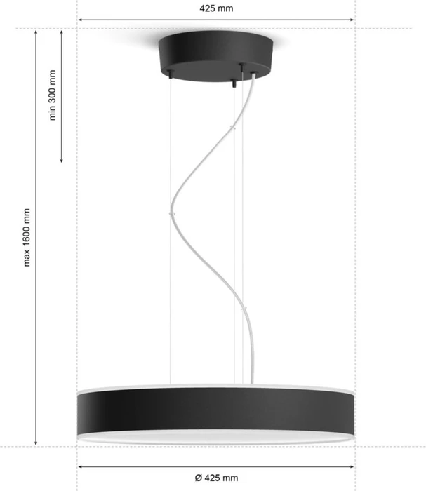 Philips Hue White Ambiance Enrave Pendelleuchte schwarz