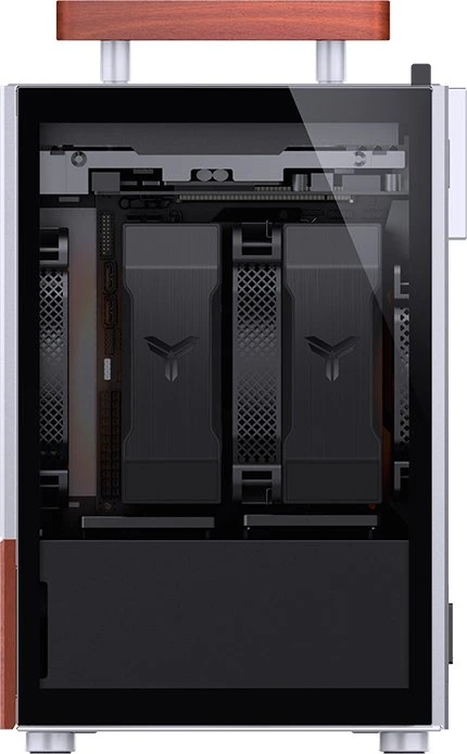 Jonsbo T6 Silver, silber/braun, Glasfenster, Mini-ITX