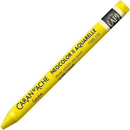 Caran d'Ache Neocolor II Aquarelle Wachskreide, kanariengelb, 10er-Pack
