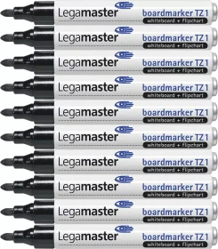 Legamaster TZ 1 Whiteboardmarker schwarz, 10er-Pack