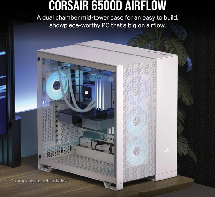 Corsair 6500D Airflow, weiß, Glasfenster