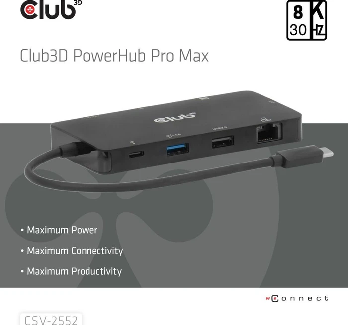 Club 3D 9-in-1 Hub, USB-C 3.0 [Stecker]