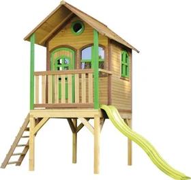 Axi Spielhaus Laura braun/grün mit Rutsche hellgrün