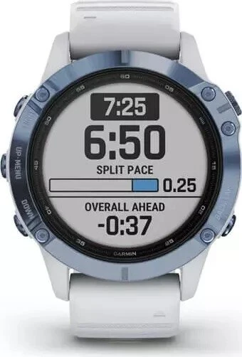 Garmin Fenix 6 Pro Solar mineral blue titanium/whitestone