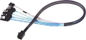 SilverStone Kabel Mini SAS HD x4, SFF 8643 Stecker Host auf 4x SATA 7-Pin Stecker Target, 0.5m (SST-CPS05 / 40140)