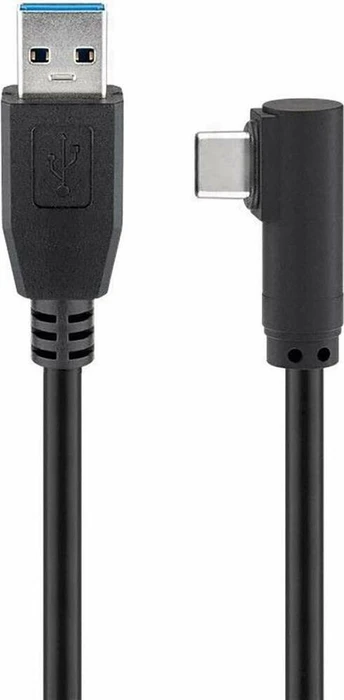 Wentronic Goobay USB 3.0 Kabel, USB-A [Stecker] auf USB-C [Stecker], 90° gewinkelt, 0.5m