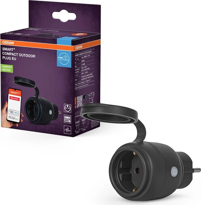 Osram SMART+ Plug Steckdose Outdoor ZigBee, Funksteckdose, schwarz