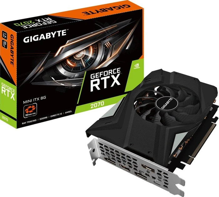 GIGABYTE GeForce RTX 2070 Mini ITX 8G, 8GB GDDR6, HDMI, USB-C, 3x DP