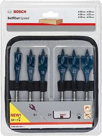Bosch Professional SelfCut Speed Flachfräsbohrer-Sortiment inkl. Tasche, 6-tlg.