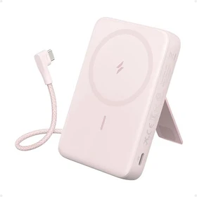 Anker Zolo Power Bank (10K, Magnetic, Built-In USB-C Cable) rosa
