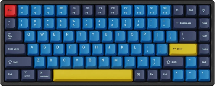 Keychron Q1/Q2/K2 OEM Dye-Sub Keycap-Set Beach, Kunststoff (PBT), Beach, gelb/blau, 97 Tasten (83+14), ANSI-US