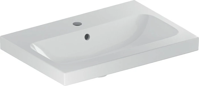 Geberit iCon Light Waschtisch verkürzte Ausladung 60cm, Hahnloch mittig, mit Überlauf, weiß/KeraTect