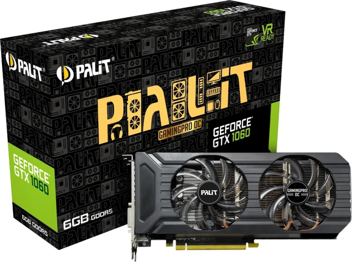 Palit GeForce GTX 1060 GamingPro OC, 6GB GDDR5, DVI, HDMI, 3x DP