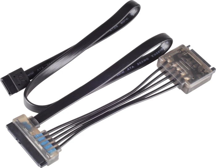 SilverStone 22-Pin SATA [Buchse] auf 7-Pin SATA [Buchse] + 15-Pin SATA [Stecker] Adapterkabel