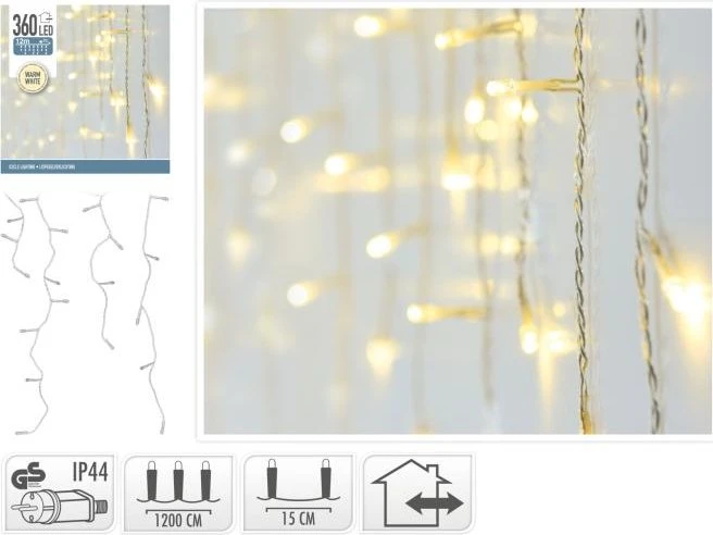 Nedis S.I.A. Icicle Lichtervorhang LED 180x warmweiß