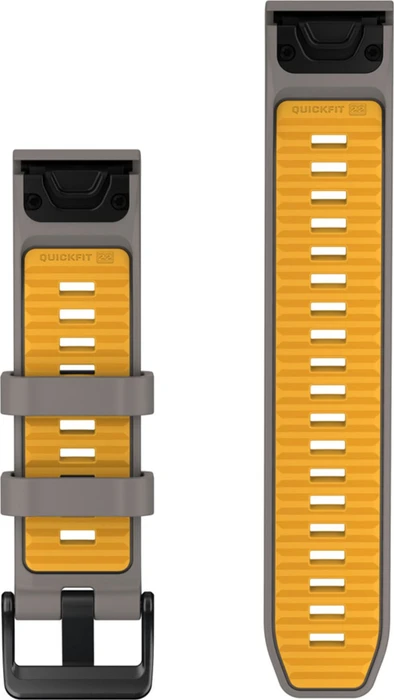 Garmin ComfortFit Quickfit Ersatzarmband Silikon 22mm silver grey/dakota yellow