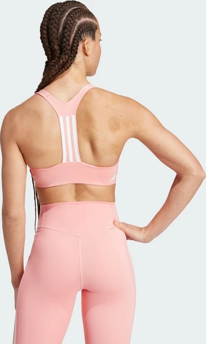adidas Powerimpact Training Medium-Support 3-Streifen Sport-BH semi pink spark (Damen)