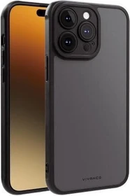 Vivanco Frosted Cover für Apple iPhone 15 Pro Max transparent/schwarz