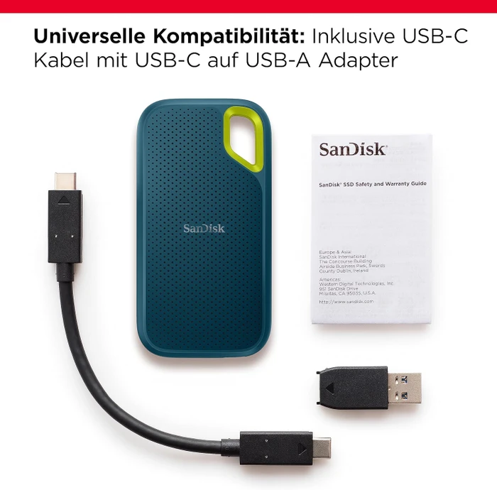 SanDisk Extreme Portable SSD V2, Monterey, 2TB, USB-C 3.1