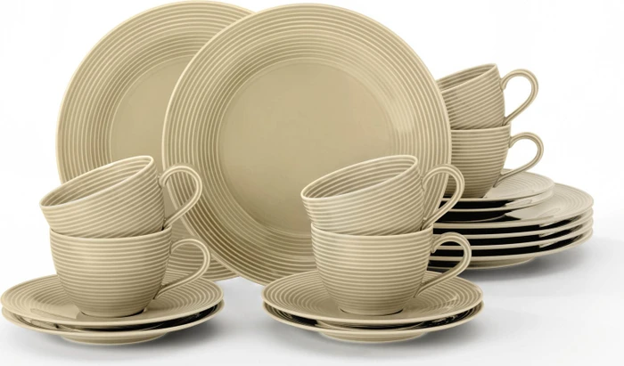 Seltmann Weiden Beat Color Glaze Kaffeeservice sandbeige, 18-tlg.