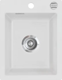 systemceram Mera 39 F Einbau Becken mittig mit Ablauffernbedienung alu