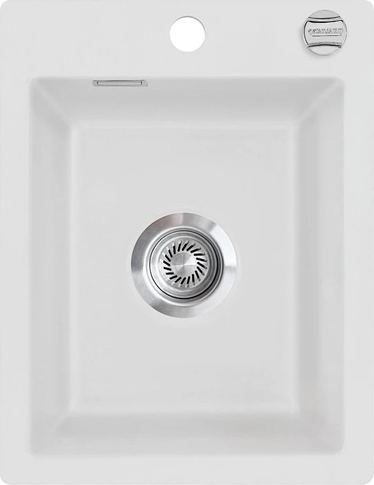 systemceram Mera 39 F Einbau Becken mittig mit Ablauffernbedienung alu