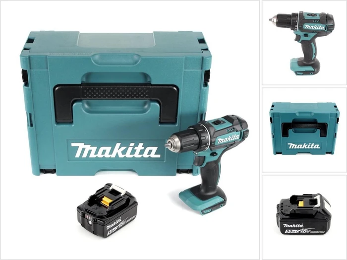 Makita DDF482T1J Akku-Bohrschrauber inkl. MAKPAC + Akku 5.0Ah