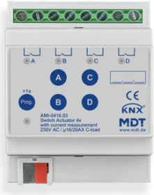 MDT Schaltaktor AMI Gen3 4-fach, 4TE REG, 16/20A, Schaltaktor (AMI-0416.03)