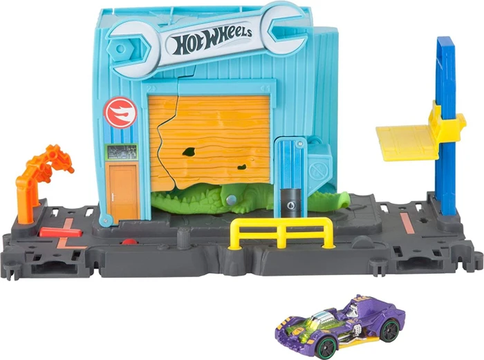 Mattel Hot Wheels City Kroko-Angriff Werkstatt Spielset