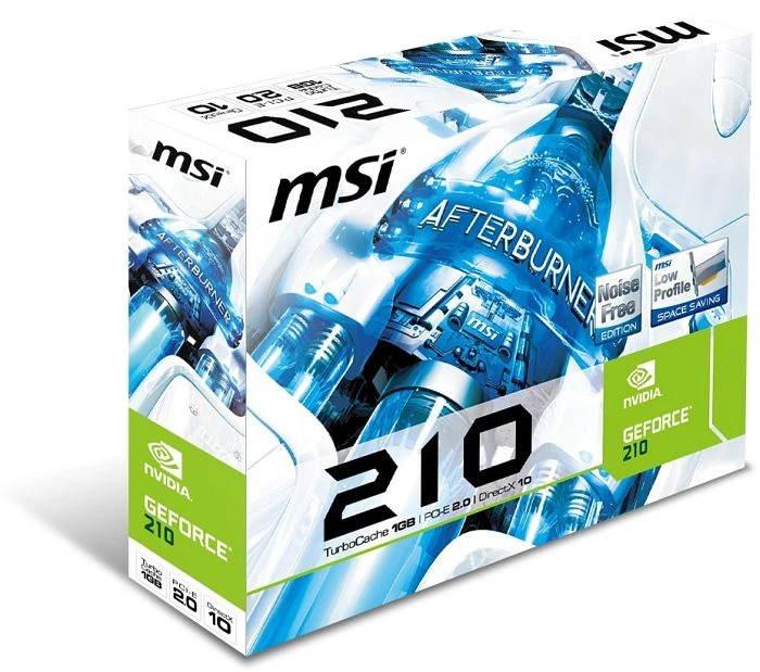 MSI GeForce 210, N210-TC1GD3H/LP, 1GB DDR3, VGA, DVI, HDMI