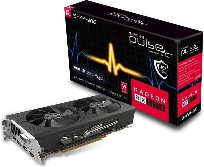 Sapphire Pulse Radeon RX 570 4G G5, 4GB GDDR5, DVI, 2x HDMI, 2x DP, lite retail