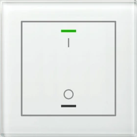 MDT Glastaster II Light 1-fach weiß, Temperatursensor, Symbol I/O