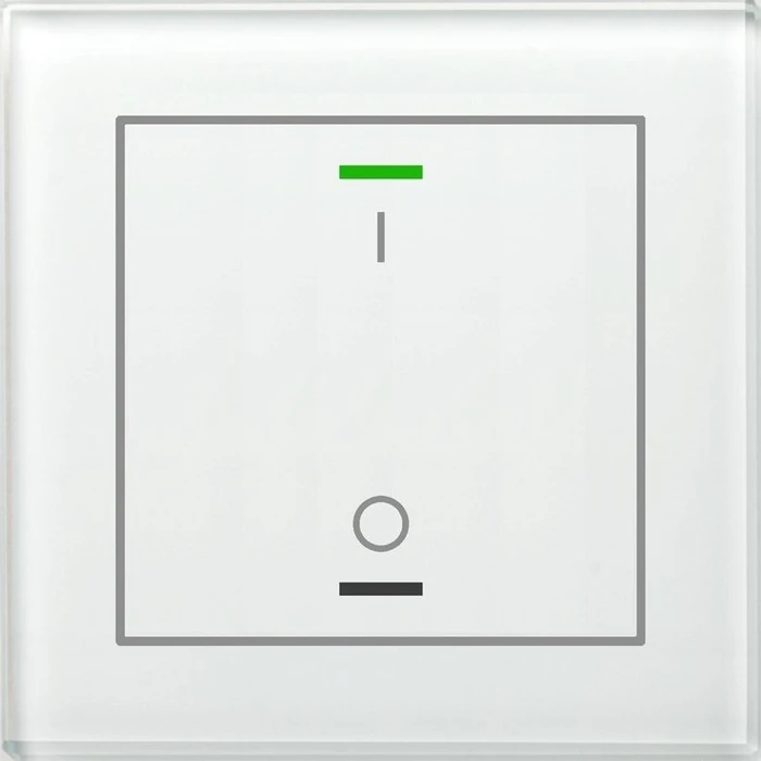 MDT Glastaster II Light 1-fach weiß, Temperatursensor, Symbol I/O