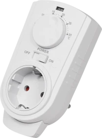 McPower TCU-330 Steckdosen-Thermostat mit Schalter, 1-fach, weiß