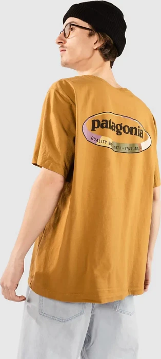 Patagonia 95 Oval Logo T-Shirt kurzarm bobcat brown/sunshine (Herren)