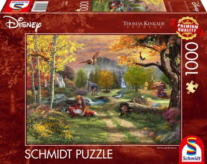 Schmidt Spiele 58423 Puzzle Thomas Kinkade: Benjamin Blümchen Allo Zoo Di Neustadt - 1000 Pezzi, Dimensioni 69,3x49,3 Cm, Per Adulti E Ragazzi Dai 12 Anni