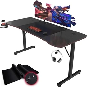 Devoko Gaming Schreibtisch 160x60cm schwarz/schwarz