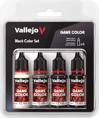Vallejo Game Color Black Color Set Farbset, 4-tlg.