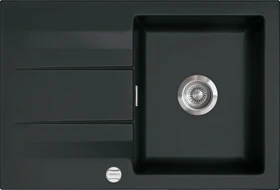 systemceram Genea 75 Einbau Becken reversibel mit Ablauffernbedienung nigra